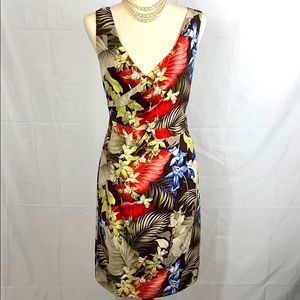TOMMY BAHAMA SILK WRAP FLORAL DRESS